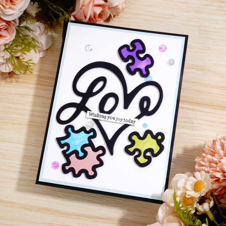 Kokorosa Metal Cutting Dies with Heart Shaped Jigsaw Puzzle