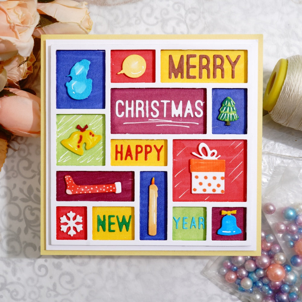 New Year and Christmas Background Board Cutting Dies
