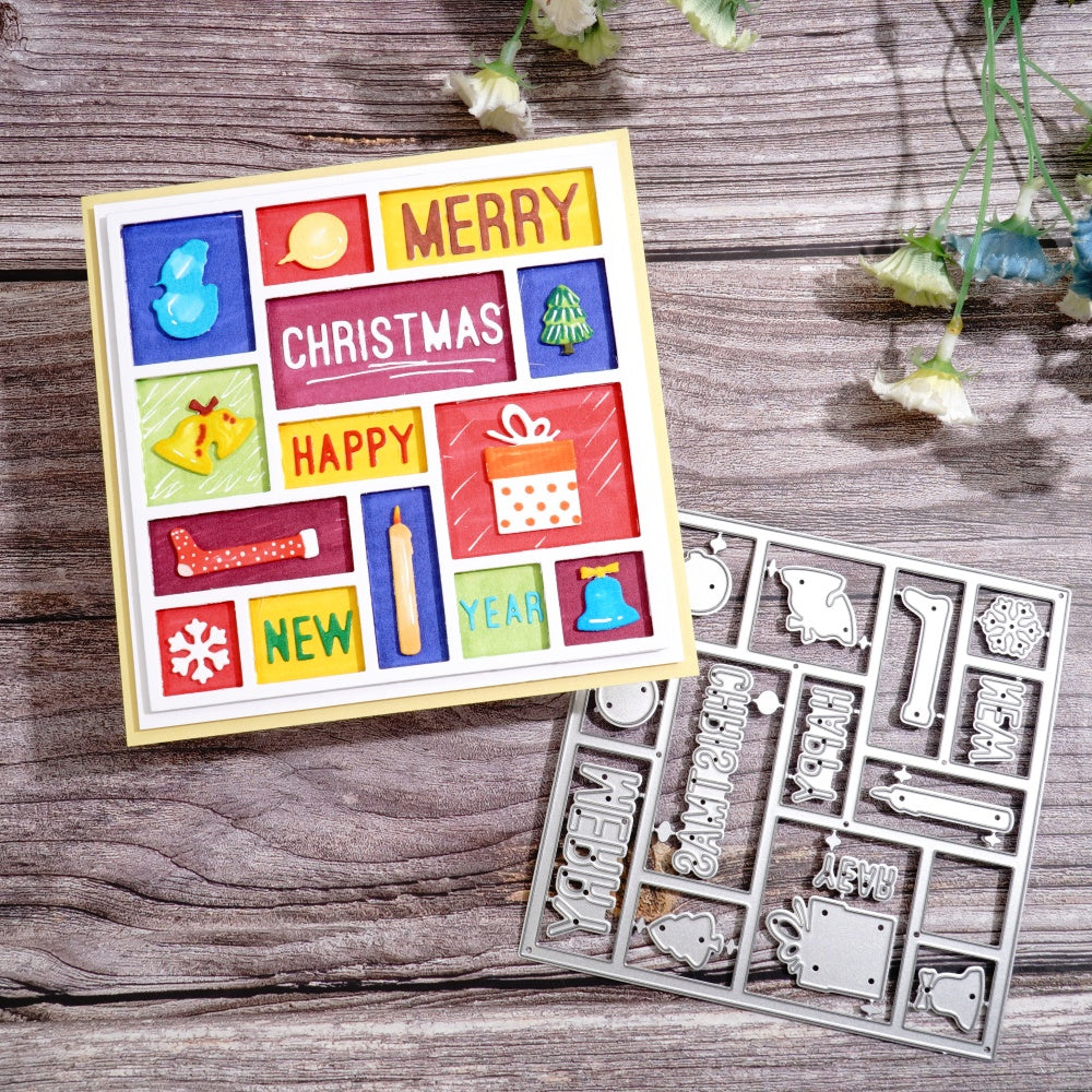 New Year and Christmas Background Board Cutting Dies