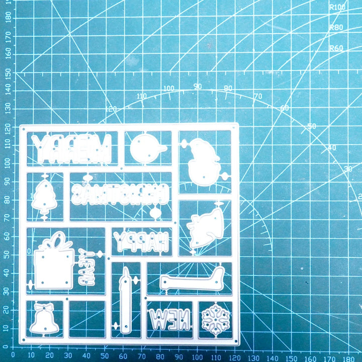 New Year and Christmas Background Board Cutting Dies