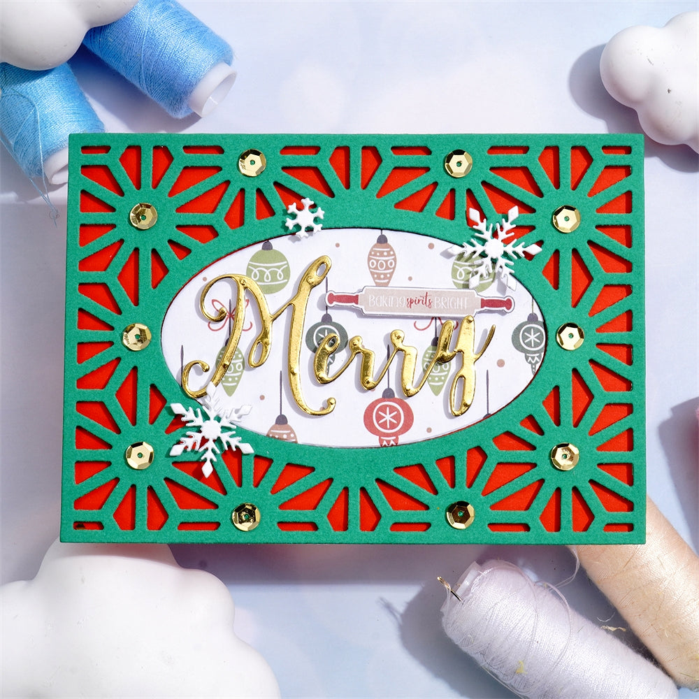 Kokorosa Metal Cutting Dies with Oval Hollow Background Board