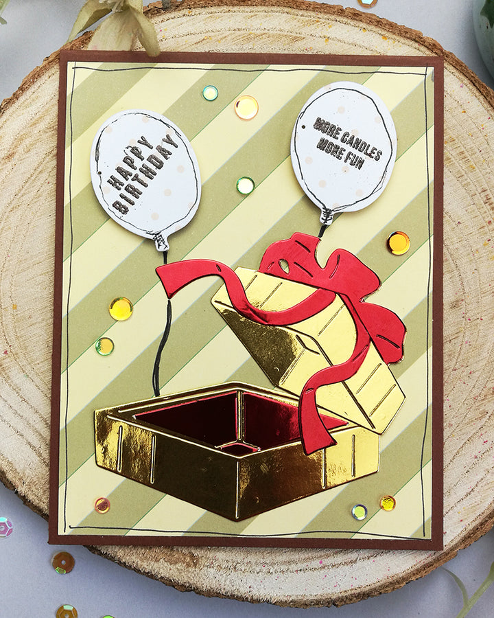 Kokorosa Metal Cutting Dies with Balloon and Note Flying from the Box