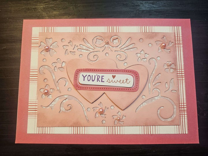 Kokorosa Metal Cutting Dies With Two Closed Hearts Background Board