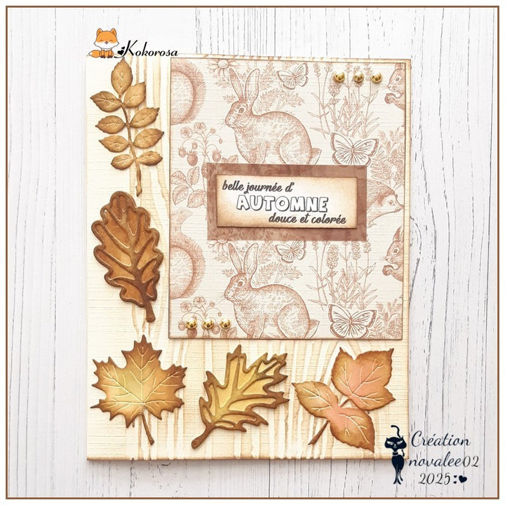 Kokorosa Metal Cutting Dies with Falling Autumn Leaves