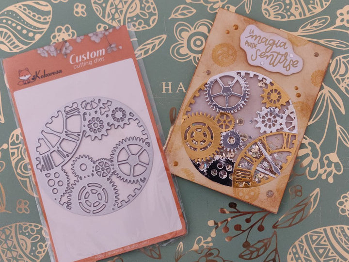 Kokorosa Metal Cutting Dies with Round Gears Border