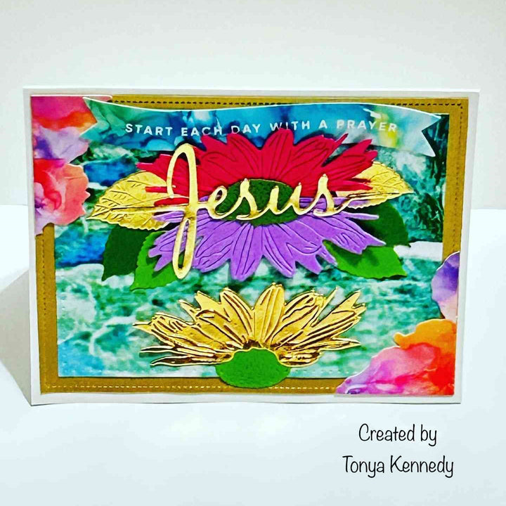 Kokorosa Metal Cutting Dies with Leaves & "Jesus" Word