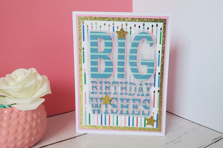 Kokorosa Metal Cutting Dies with "BIG BIRTHDAY WISHES" Word