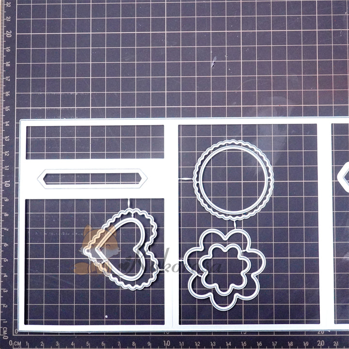 Kokorosa Metal Cutting Dies with Cloud Foldable Card Insert Buckles