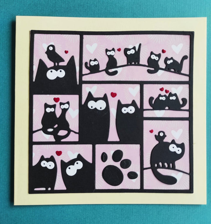 Kokorosa Metal Cutting Dies with Funny Cats Frame Board