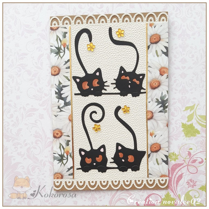 Kokorosa Metal Cutting Dies with 4 Funny Cats
