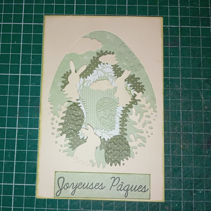 Kokorosa Metal Cutting Dies with Layered Bunny Eggs and Forest