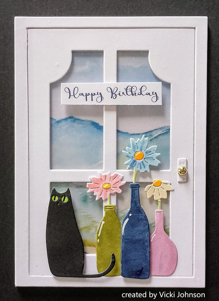 Kokorosa Metal Cutting Dies with Flowers in Bottles