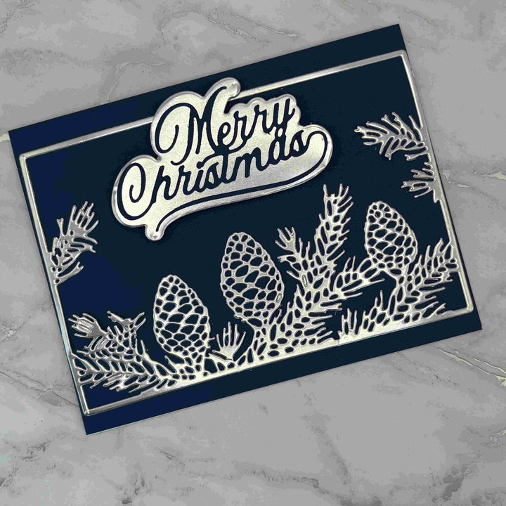 Kokorosa Metal Cutting Dies With Pine Cones Background Board