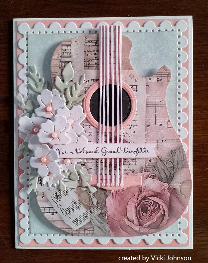 Kokorosa Metal Cutting Dies With Guitar Background Board