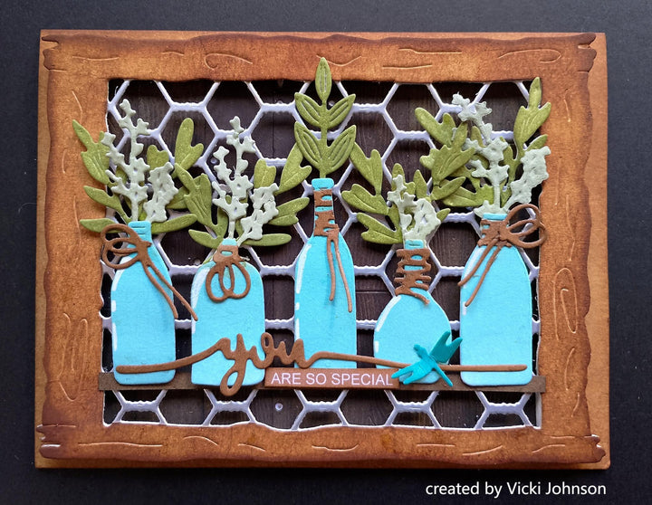 Kokorosa Metal Cutting Dies with Flowers in Bottles