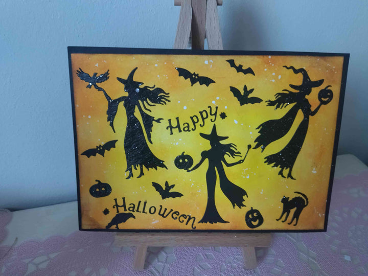 Kokorosa Metal Cutting Dies with 3 Witches & "HAPPY HALLOWEEN" Word