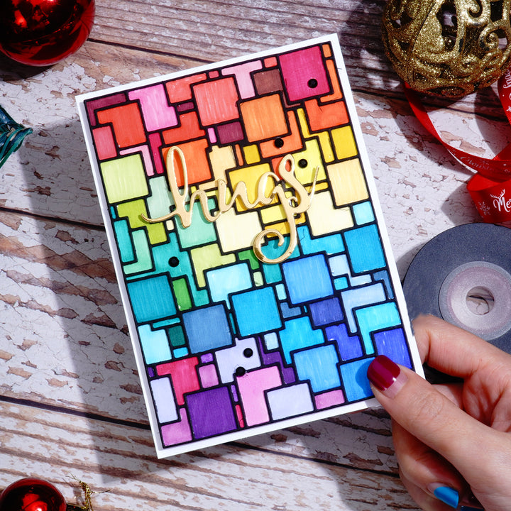 Kokorosa Metal Cutting Dies with Small Plaids Background Board