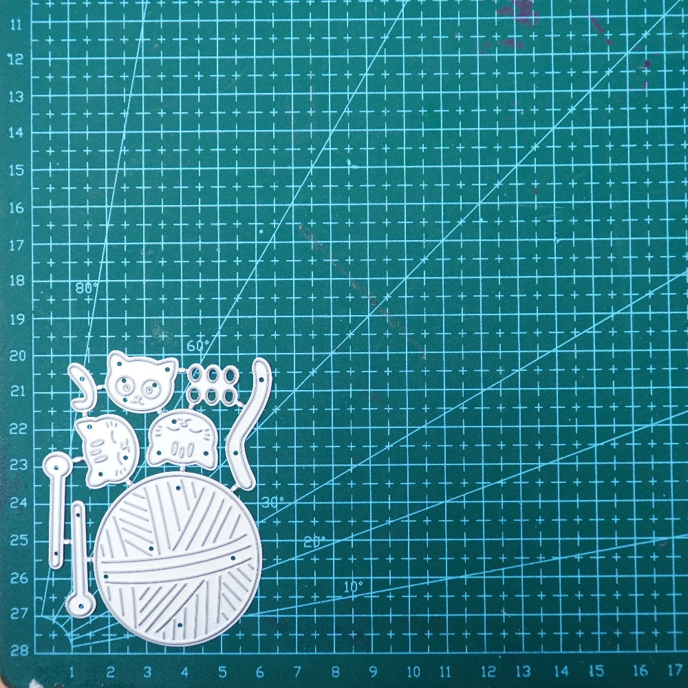 Kokorosa Metal Cutting Dies with Yarn Ball and Cats