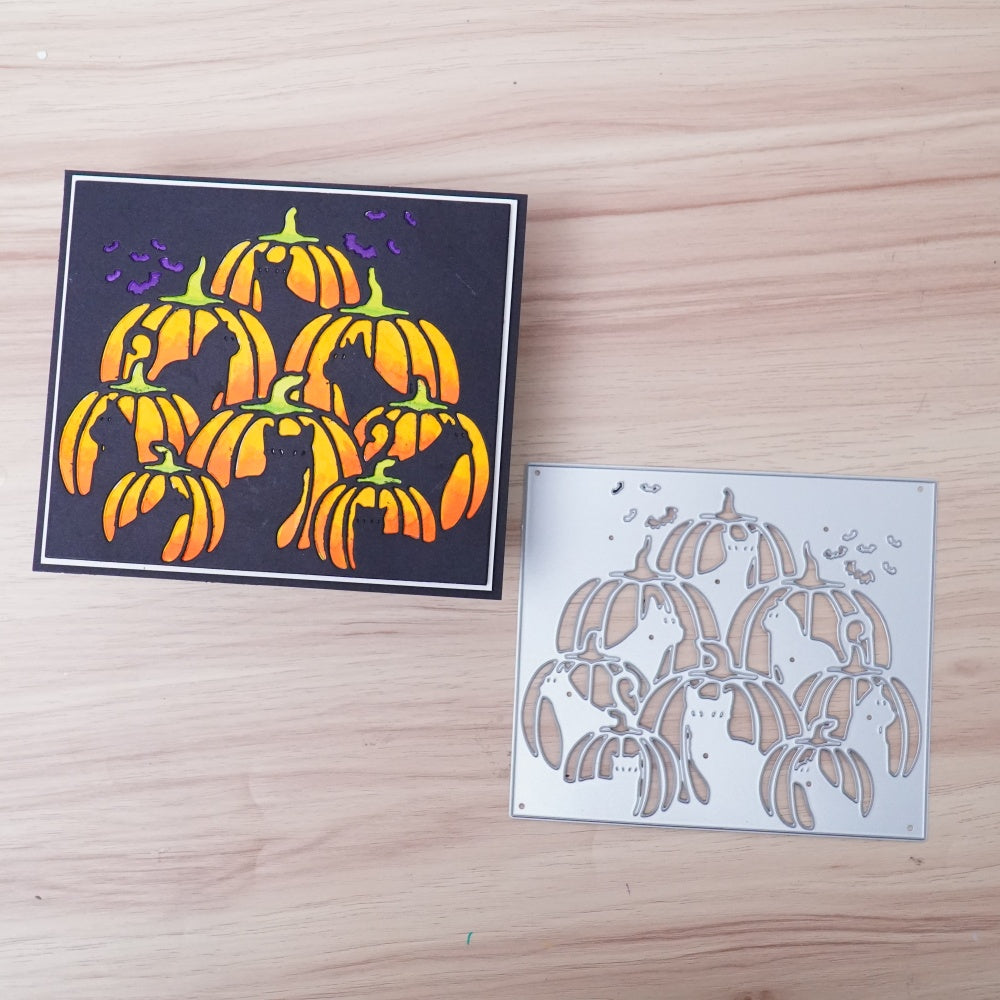 Pumpkin Lantern Cat Background Board Cutting Dies