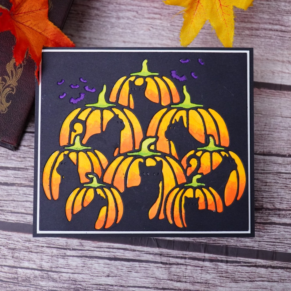 Pumpkin Lantern Cat Background Board Cutting Dies Kokorosastudio Pumpkin lantern cat background board cutting dies kokorosastudio