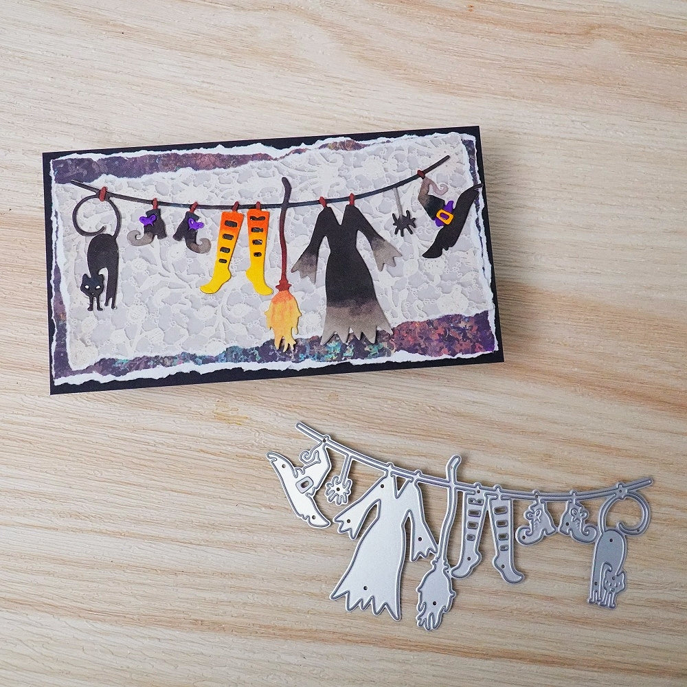 Kokorosa Metal Cutting Dies with Hanging Witch Suit