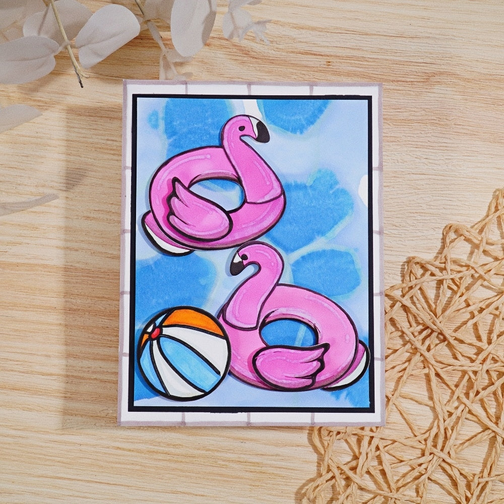 Kokorosa Metal Cutting Dies with Flamingo Swimming Ring
