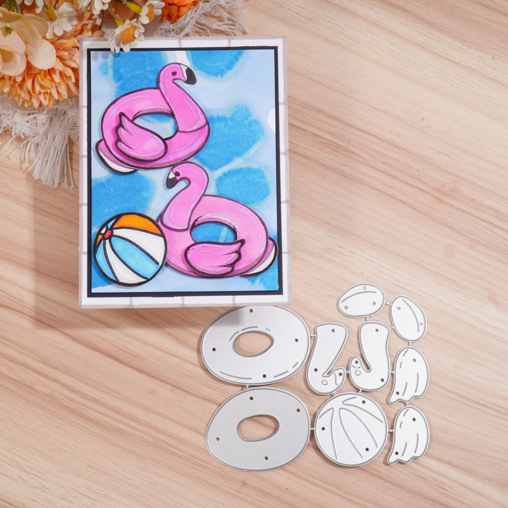 Kokorosa Metal Cutting Dies with Flamingo Swimming Ring