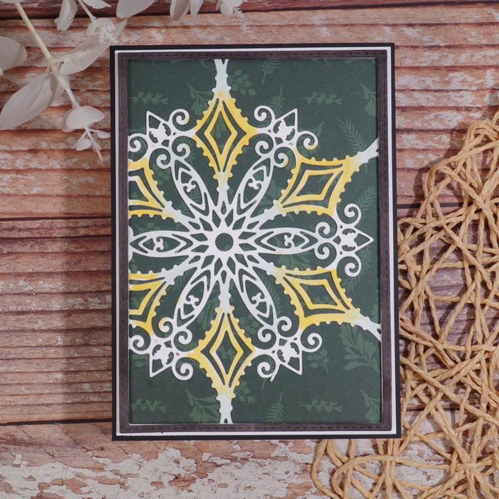 Kokorosa Metal Cutting Dies with Snowflake Background Board