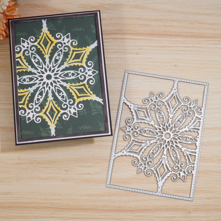 Kokorosa Metal Cutting Dies with Snowflake Background Board