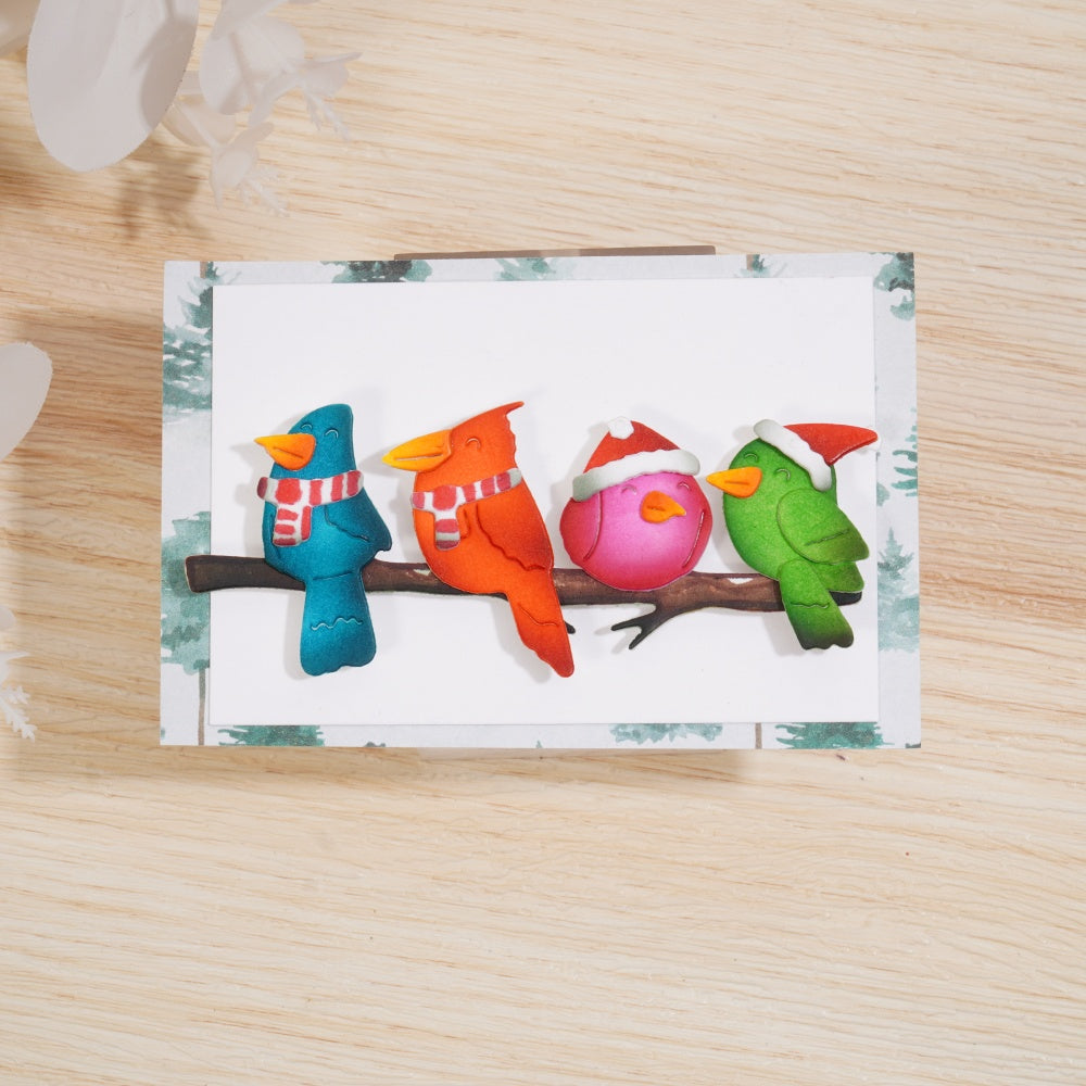 Kokorosa Metal Cutting Dies with Four Winter Birds