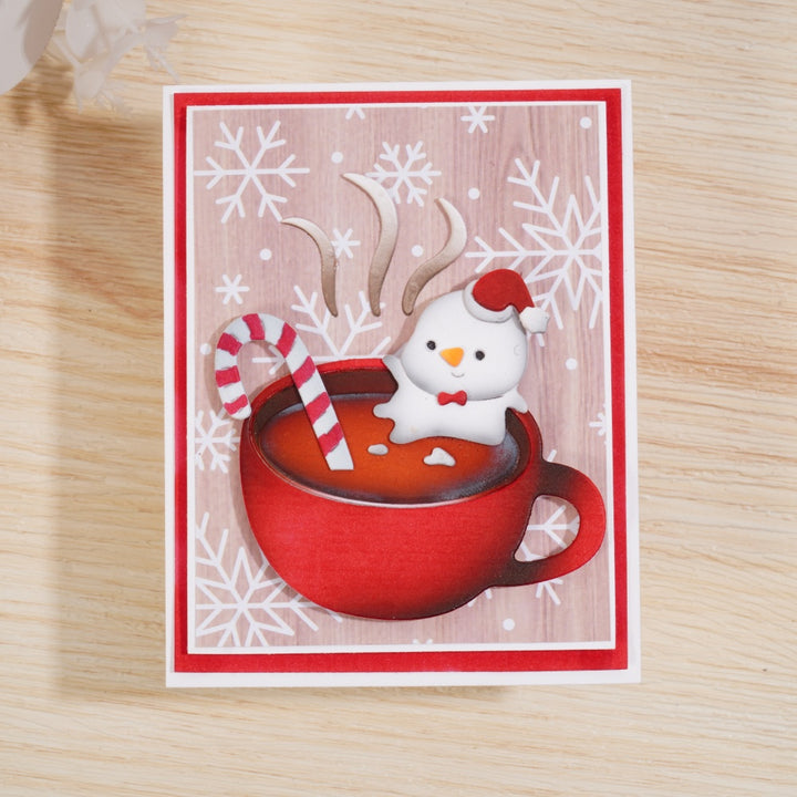 Kokorosa Metal Cutting Dies with Melting Snowman in the Hot Tea Cup