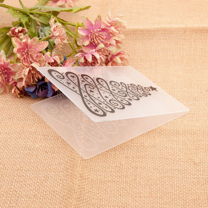 Kokorosa Wavy Line Christmas Tree Emboss Folder