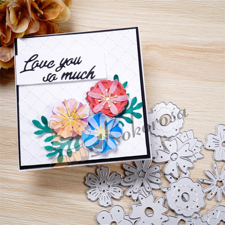 Kokorosa Metal Cutting Dies with 24Pcs Various Flowers
