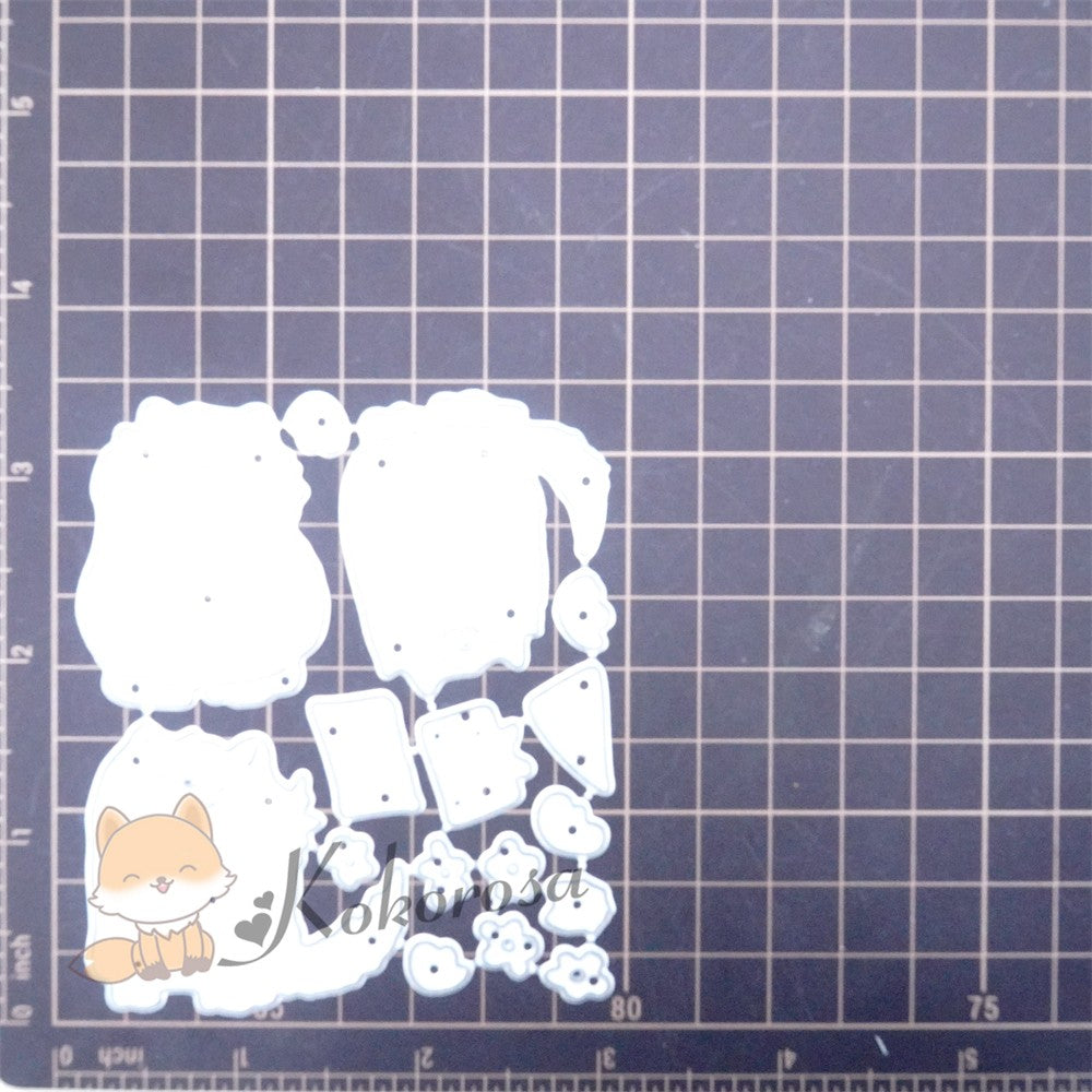 Kokorosa Metal Cutting Dies with 3 Birthday Cats