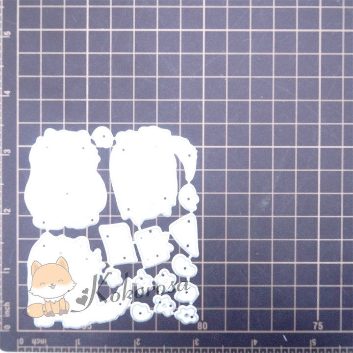 Kokorosa Metal Cutting Dies with 3 Birthday Cats