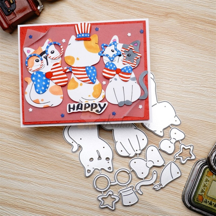 Kokorosa Metal Cutting Dies with 3 Cute Decorated Cats