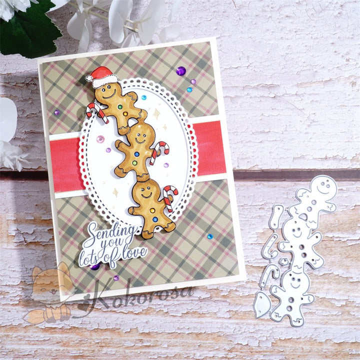 Kokorosa Metal Cutting Dies with 3 Cute Gingerbread Man