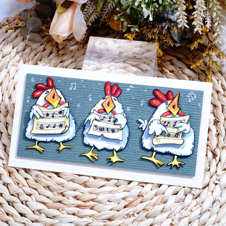 Kokorosa Metal Cutting Dies with 3 Singing Chickens