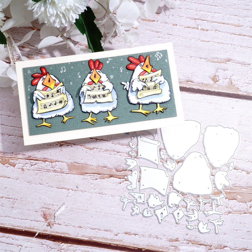 Kokorosa Metal Cutting Dies with 3 Singing Chickens