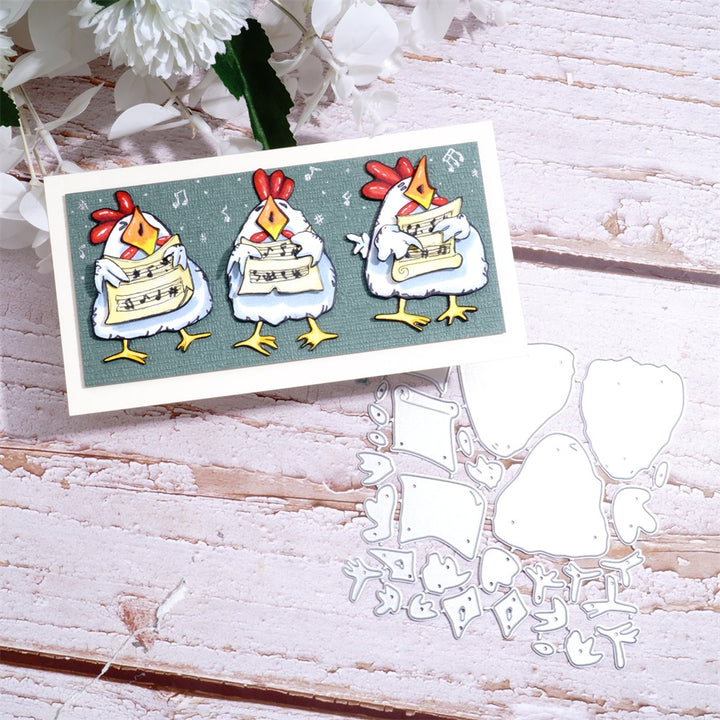 Kokorosa Metal Cutting Dies with 3 Singing Chickens