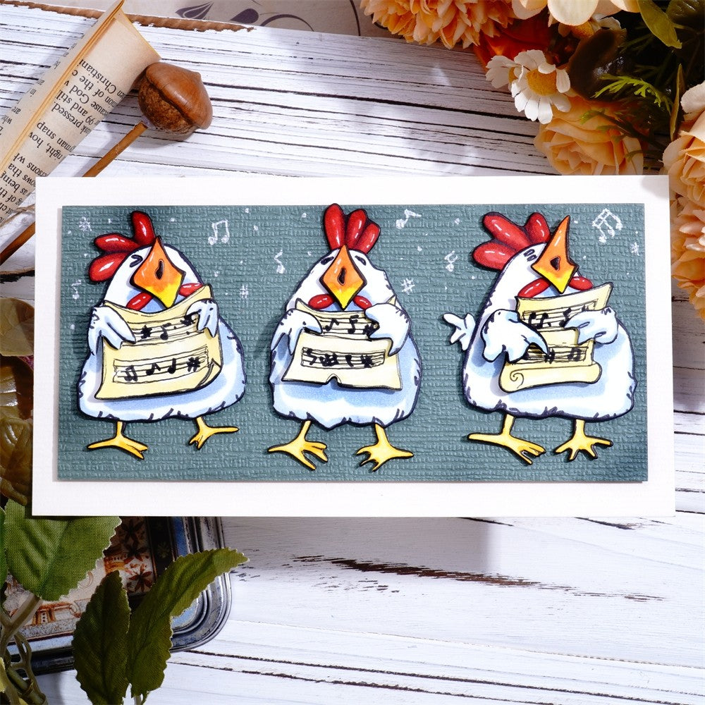 Kokorosa Metal Cutting Dies with 3 Singing Chickens