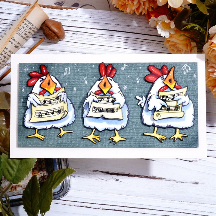 Kokorosa Metal Cutting Dies with 3 Singing Chickens