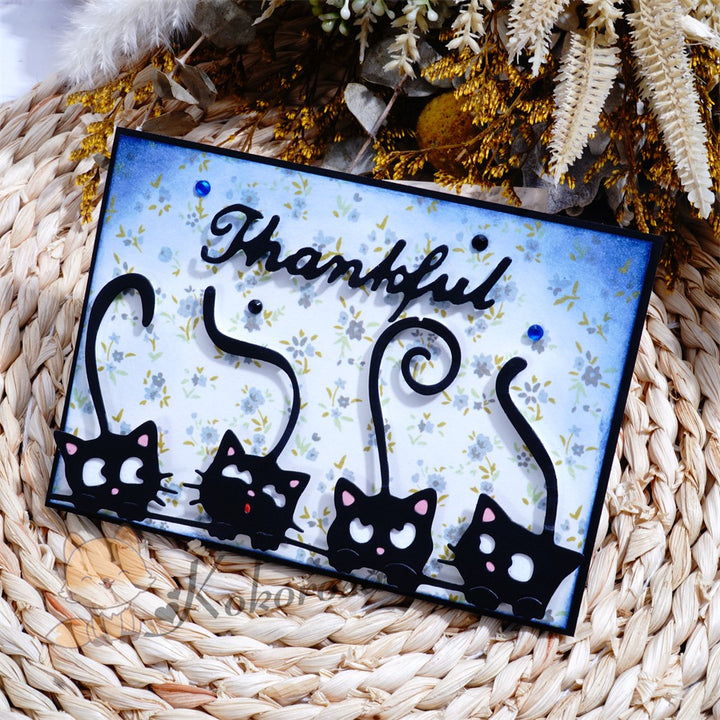 Kokorosa Metal Cutting Dies with 4 Funny Cats