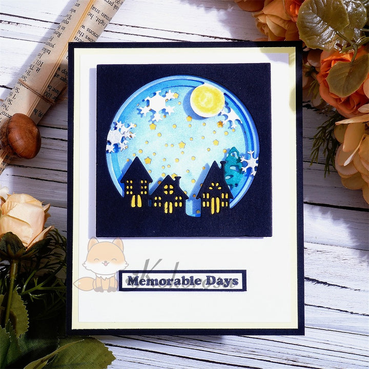 Kokorosa Metal Cutting Dies with 4Pcs Layered Snowscape Village