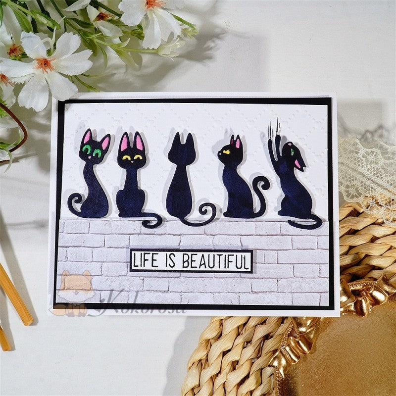Kokorosa Metal Cutting Dies with 5 Cute Cats