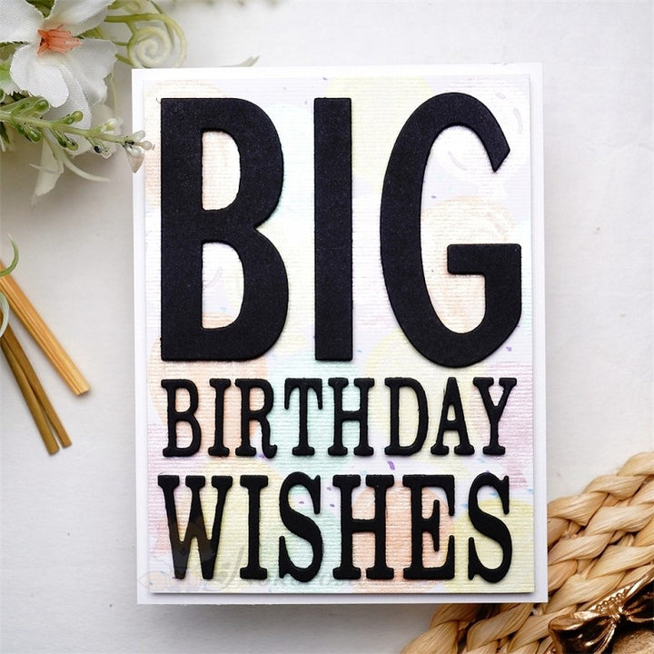 Kokorosa Metal Cutting Dies with "BIG BIRTHDAY WISHES" Word