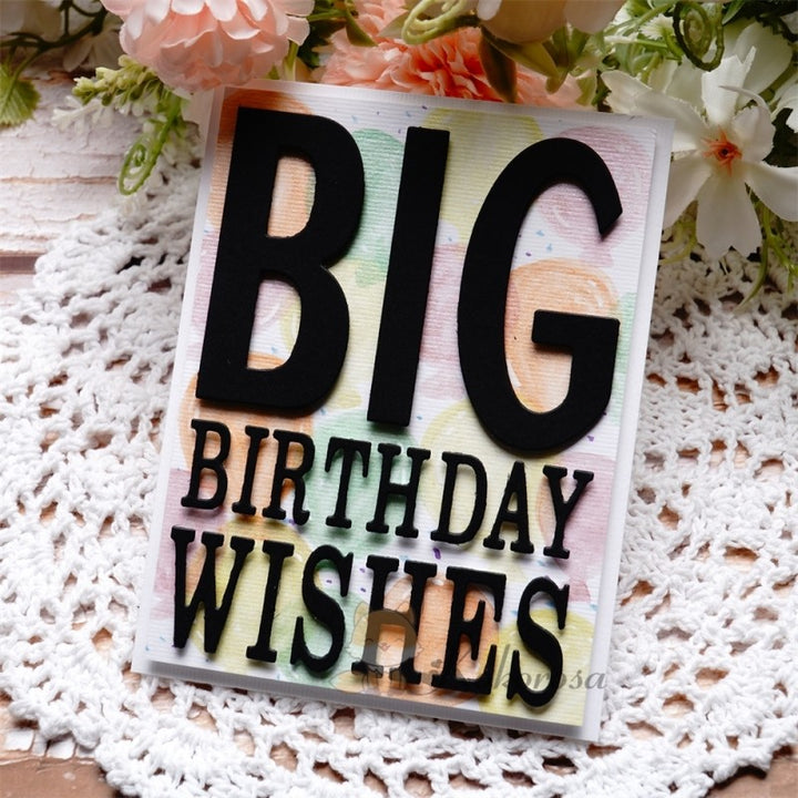 Kokorosa Metal Cutting Dies with "BIG BIRTHDAY WISHES" Word