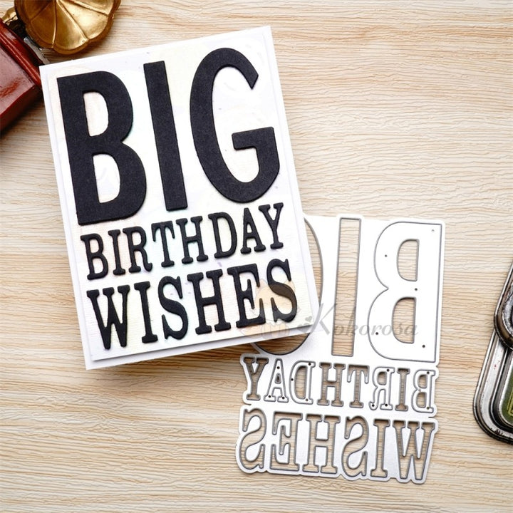 Kokorosa Metal Cutting Dies with "BIG BIRTHDAY WISHES" Word