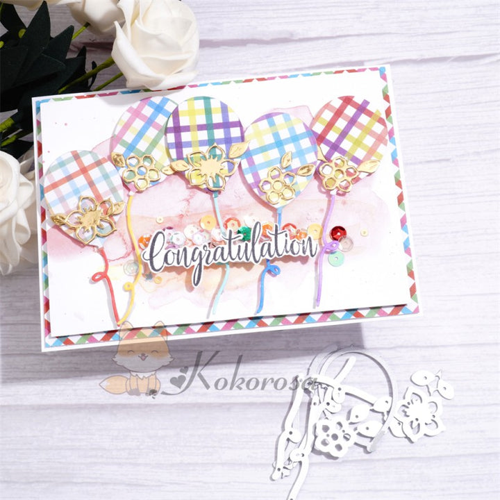 Kokorosa Metal Cutting Dies with Balloons & Flowers