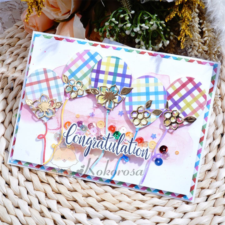 Kokorosa Metal Cutting Dies with Balloons & Flowers